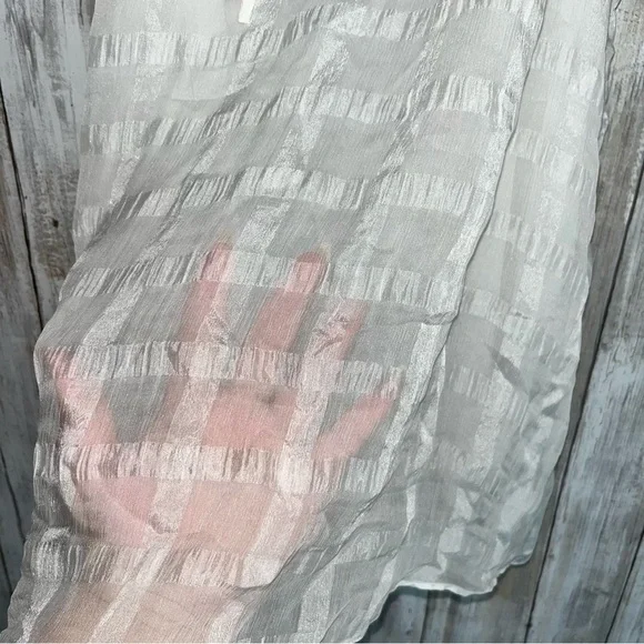 HD in Paris Silk Shadow Pane Tank White Sleeveless Blouse Size 6 Anthropologie - Picture 3 of 7